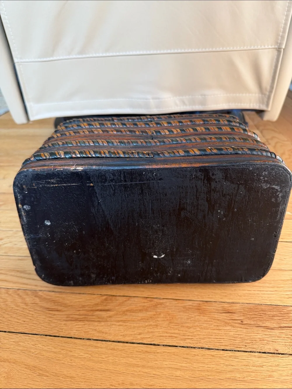 Woven Two-Compartment picnic wine Handled Basket - Brown & Black solid